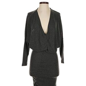 IRO Charcoal Knit Cardigan and Skirt Ensemble